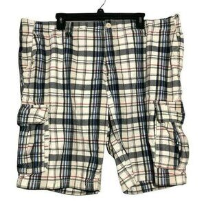 Old Navy Loose Cargo Shorts Men Size 40 Carpenter Plaid Pocket Utility Outdoor